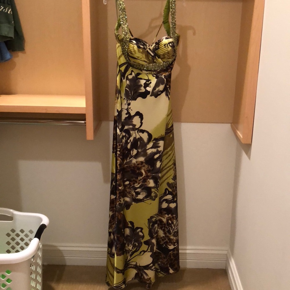 Green and Brown Sequence Prom Dress(Brand Missing)